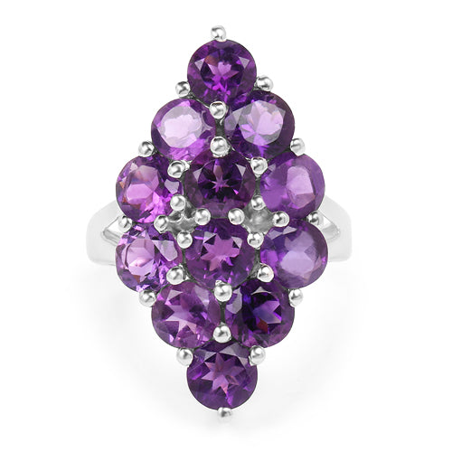 6.78 Carat Genuine Amethyst .925 Sterling Silver Ring by Bids.com