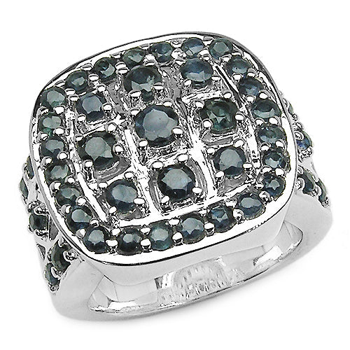 2.60 Carat Genuine Blue Sapphire .925 Sterling Silver Ring by Bids.com