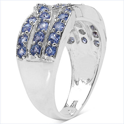 1.26 Carat Genuine Tanzanite .925 Sterling Silver Ring by Bids.com