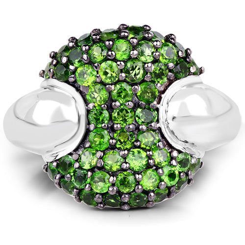 1.82 Carat Genuine Chrome Diopside .925 Sterling Silver Ring by Bids.com