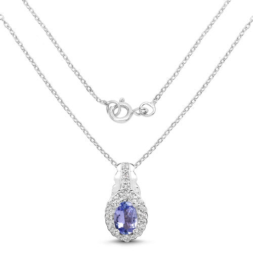 2.46 Carat Genuine Tanzanite and White Topaz .925 Sterling Silver 3 Piece Jewelry Set (Ring, Earrings, and Pendant w/ Chain) by Bids.com
