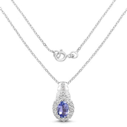 2.46 Carat Genuine Tanzanite and White Topaz .925 Sterling Silver 3 Piece Jewelry Set (Ring, Earrings, and Pendant w/ Chain) by Bids.com