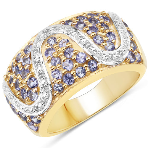 1.38 Carat Genuine Tanzanite .925 Sterling Silver Ring  DestGlow