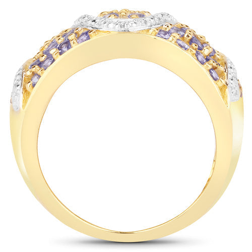 1.38 Carat Genuine Tanzanite .925 Sterling Silver Ring  DestGlow