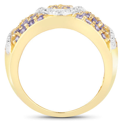 1.38 Carat Genuine Tanzanite .925 Sterling Silver Ring  DestGlow