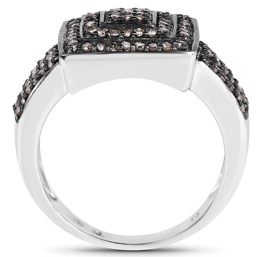 0.42 Carat Genuine Champagne Diamond .925 Sterling Silver Ring by Bids.com