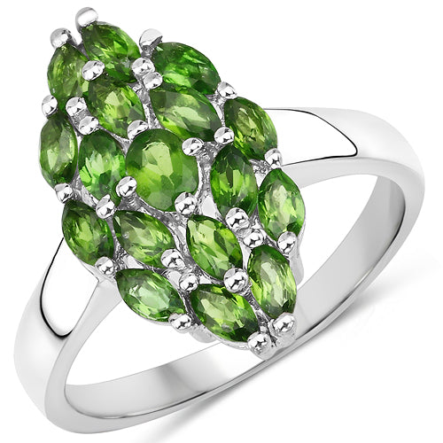 1.28 Carat Genuine Chrome Diopside .925 Sterling Silver Ring by Bids.com