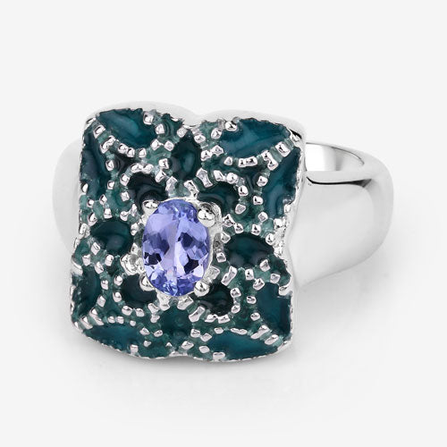 0.44 Carat Genuine Tanzanite .925 Sterling Silver Ring by Bids.com