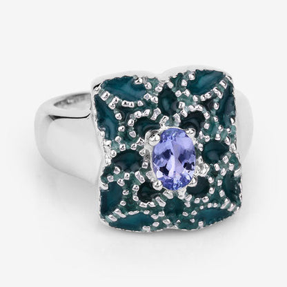 0.44 Carat Genuine Tanzanite .925 Sterling Silver Ring by Bids.com