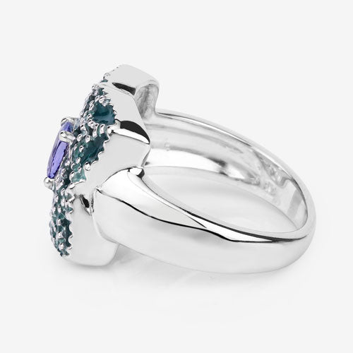 0.44 Carat Genuine Tanzanite .925 Sterling Silver Ring by Bids.com