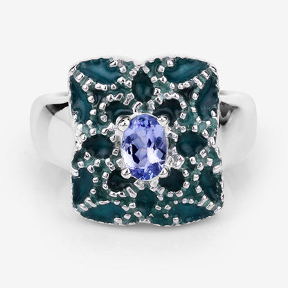 0.44 Carat Genuine Tanzanite .925 Sterling Silver Ring by Bids.com