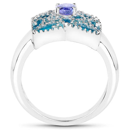 0.44 Carat Genuine Tanzanite .925 Sterling Silver Ring by Bids.com