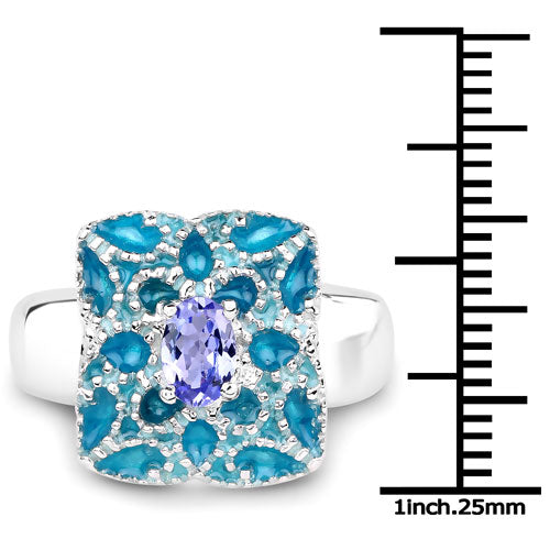 0.44 Carat Genuine Tanzanite .925 Sterling Silver Ring by Bids.com