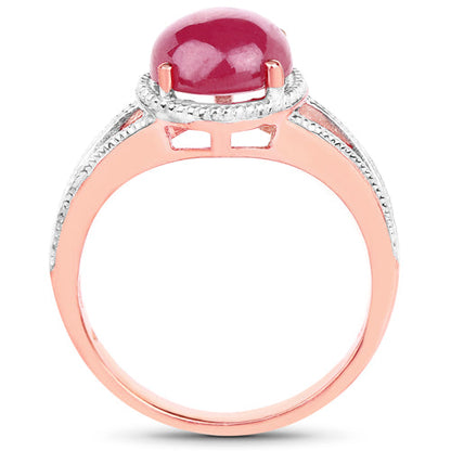14K Rose Gold Plated 5.05 Carat Glass Filled Ruby .925 Sterling Silver Ring by Bids.com
