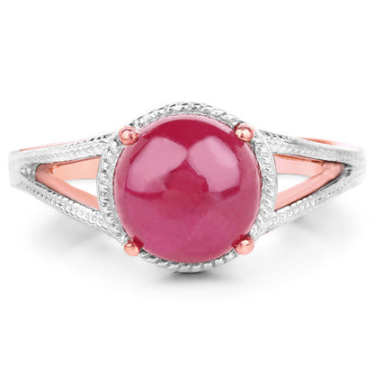14K Rose Gold Plated 5.05 Carat Glass Filled Ruby .925 Sterling Silver Ring by Bids.com