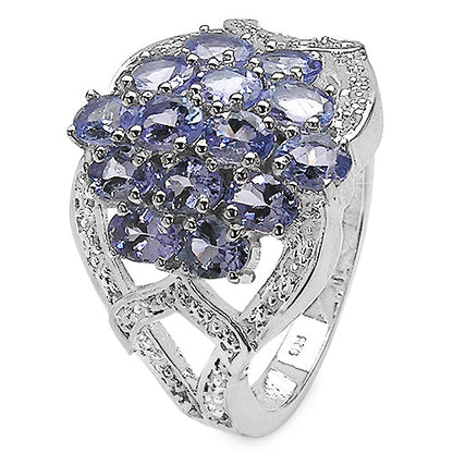 2.38 Carat Genuine Tanzanite .925 Sterling Silver Ring by Bids.com