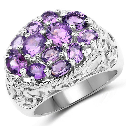 2.64 Carat Genuine Amethyst .925 Sterling Silver Ring by Bids.com