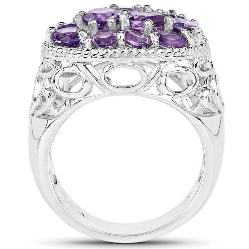 2.64 Carat Genuine Amethyst .925 Sterling Silver Ring by Bids.com