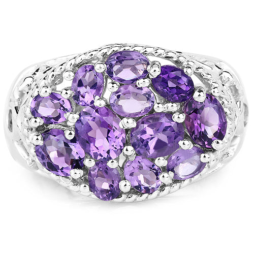 2.64 Carat Genuine Amethyst .925 Sterling Silver Ring by Bids.com
