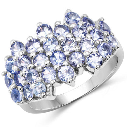 2.80 Carat Genuine Tanzanite .925 Sterling Silver Ring  DestGlow