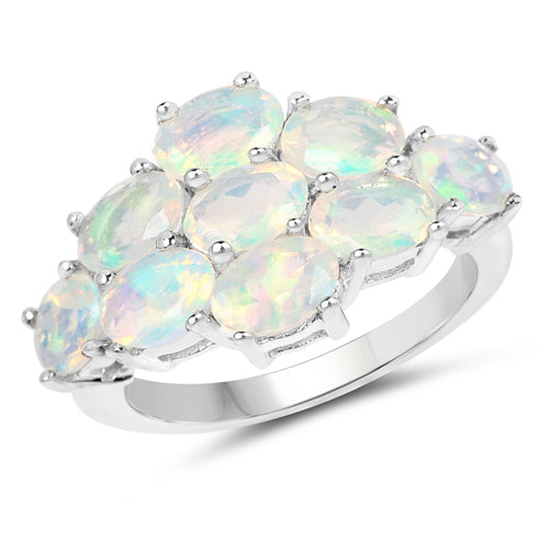 2.16 Carat Genuine Ethiopian Opal .925 Sterling Silver Ring  DestGlow