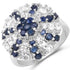 1.78 Carat Genuine Blue Sapphire & White Topaz .925 Sterling Silver Ring by Bids.com