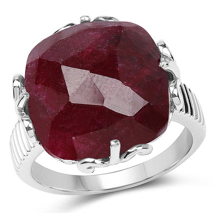 13.65 Carat Dyed Ruby .925 Sterling Silver Ring by Bids.com