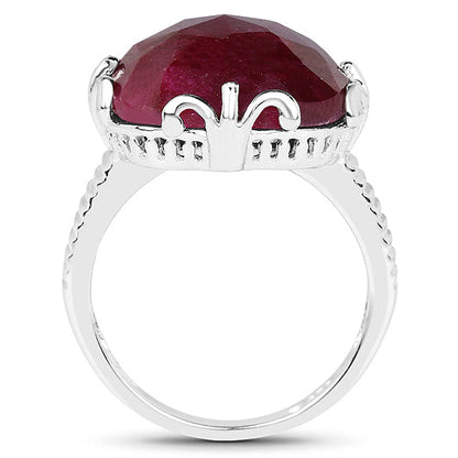 13.65 Carat Dyed Ruby .925 Sterling Silver Ring by Bids.com