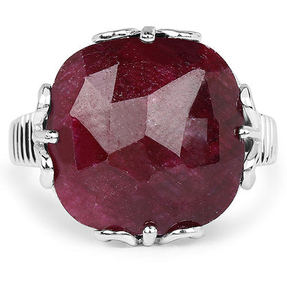 13.65 Carat Dyed Ruby .925 Sterling Silver Ring by Bids.com