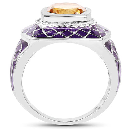 2.00 Carat Genuine Citrine .925 Sterling Silver Ring by Bids.com