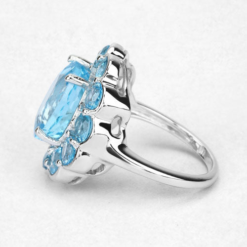 8.77 Carat Genuine Swiss Blue Topaz .925 Sterling Silver Ring by Bids.com