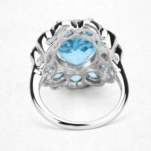 8.77 Carat Genuine Swiss Blue Topaz .925 Sterling Silver Ring by Bids.com