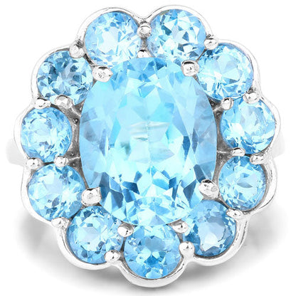 8.77 Carat Genuine Swiss Blue Topaz .925 Sterling Silver Ring by Bids.com