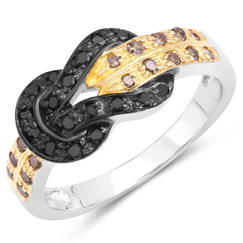 0.32 Carat Genuine Multi Diamond .925 Sterling Silver Ring by Bids.com