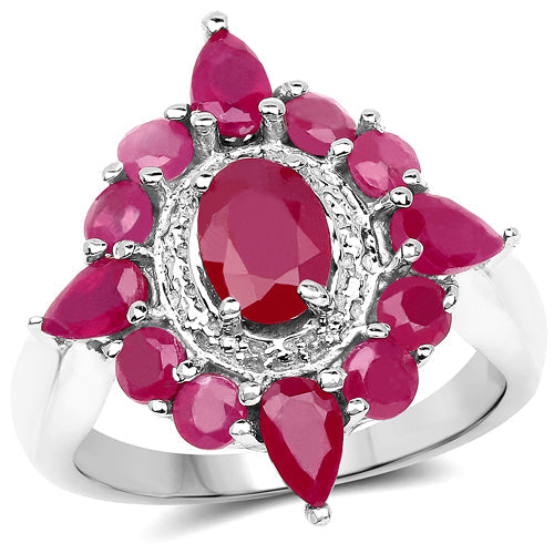 3.04 Carat Glass Filled Ruby .925 Sterling Silver Ring by Bids.com