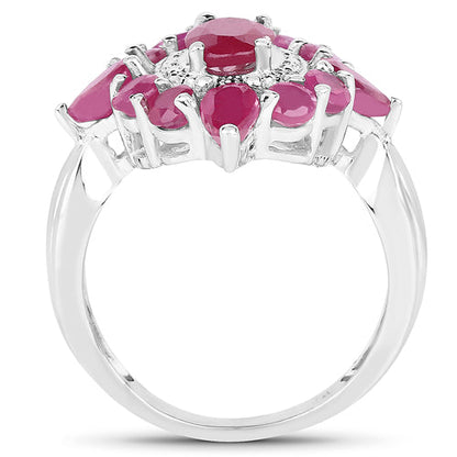 3.04 Carat Glass Filled Ruby .925 Sterling Silver Ring by Bids.com