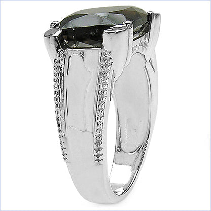 5.48 Carat Genuine Smoky Quartz .925 Sterling Silver Ring by Bids.com