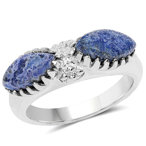 2.28 Carat Genuine Lapis Lazuli .925 Sterling Silver Ring by Bids.com