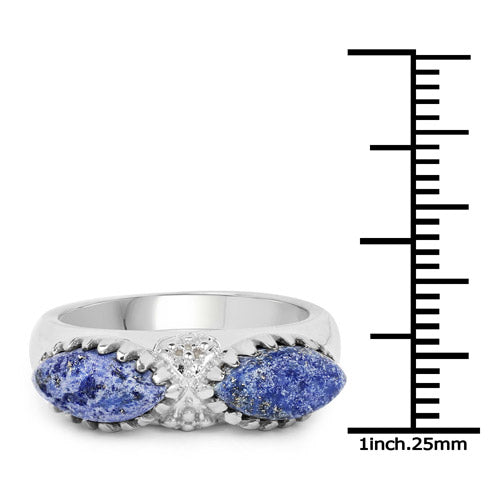 2.28 Carat Genuine Lapis Lazuli .925 Sterling Silver Ring by Bids.com
