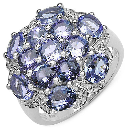 3.59 Carat Genuine Tanzanite .925 Sterling Silver Ring by Bids.com