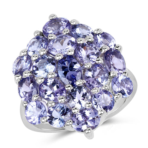 5.28 Carat Genuine Tanzanite .925 Sterling Silver Ring by Bids.com