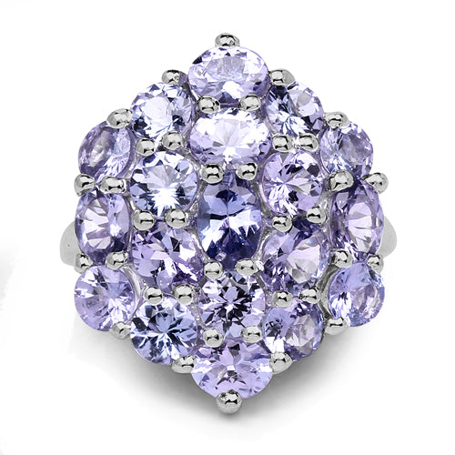 5.28 Carat Genuine Tanzanite .925 Sterling Silver Ring by Bids.com