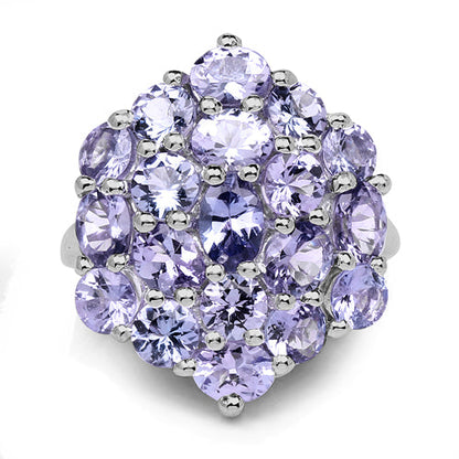 5.28 Carat Genuine Tanzanite .925 Sterling Silver Ring by Bids.com