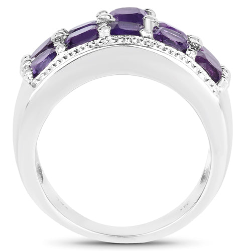 2.80 Carat Genuine Amethyst .925 Sterling Silver Ring by Bids.com