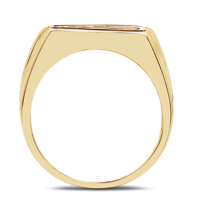 14K Yellow Gold Plated 0.25 Carat Genuine Blue Diamond .925 Sterling Silver Ring by Bids.com