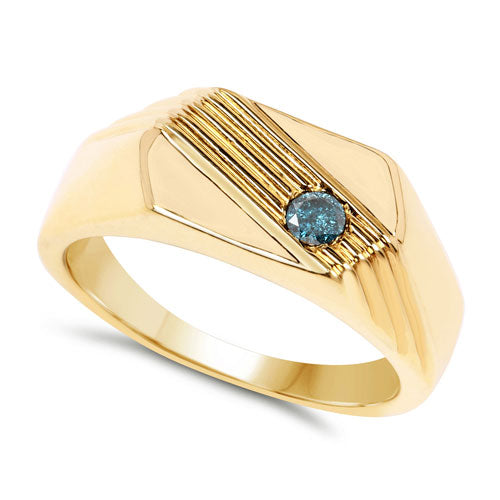 0.12 Carat Genuine Blue Diamond .925 Sterling Silver Ring by Bids.com