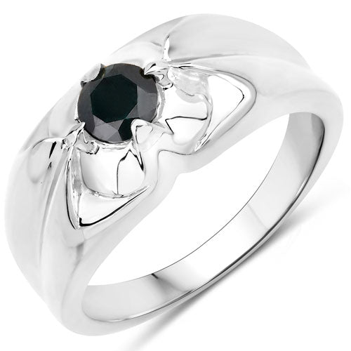 0.50 Carat Genuine Black Diamond .925 Sterling Silver Ring by Bids.com