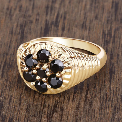 0.91 Carat Genuine Black Diamond .925 Sterling Silver Ring by Bids.com