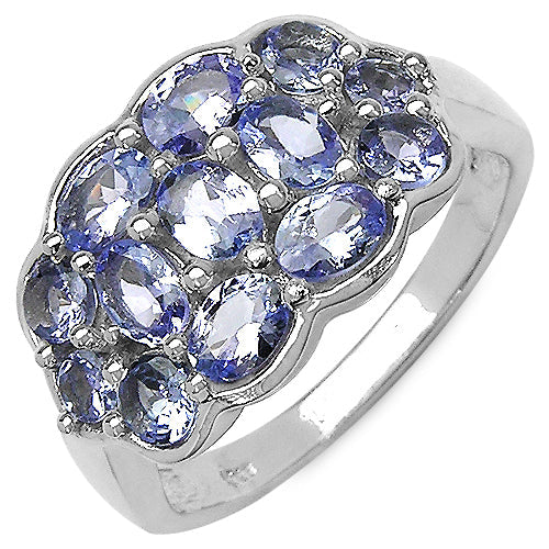 1.73 Carat Genuine Tanzanite .925 Sterling Silver Ring by Bids.com