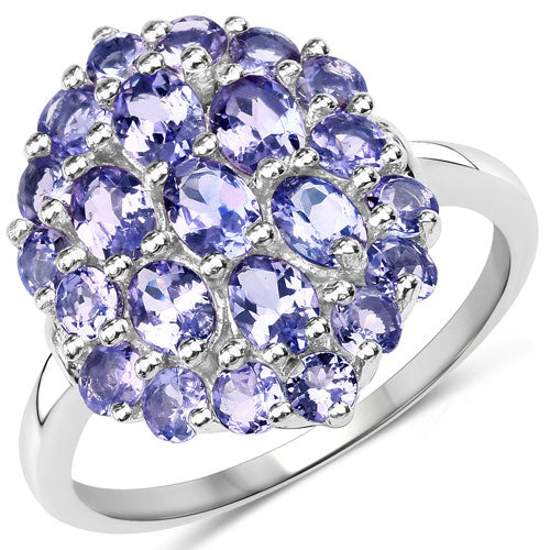 2.31 Carat Genuine Tanzanite .925 Sterling Silver Ring by Bids.com